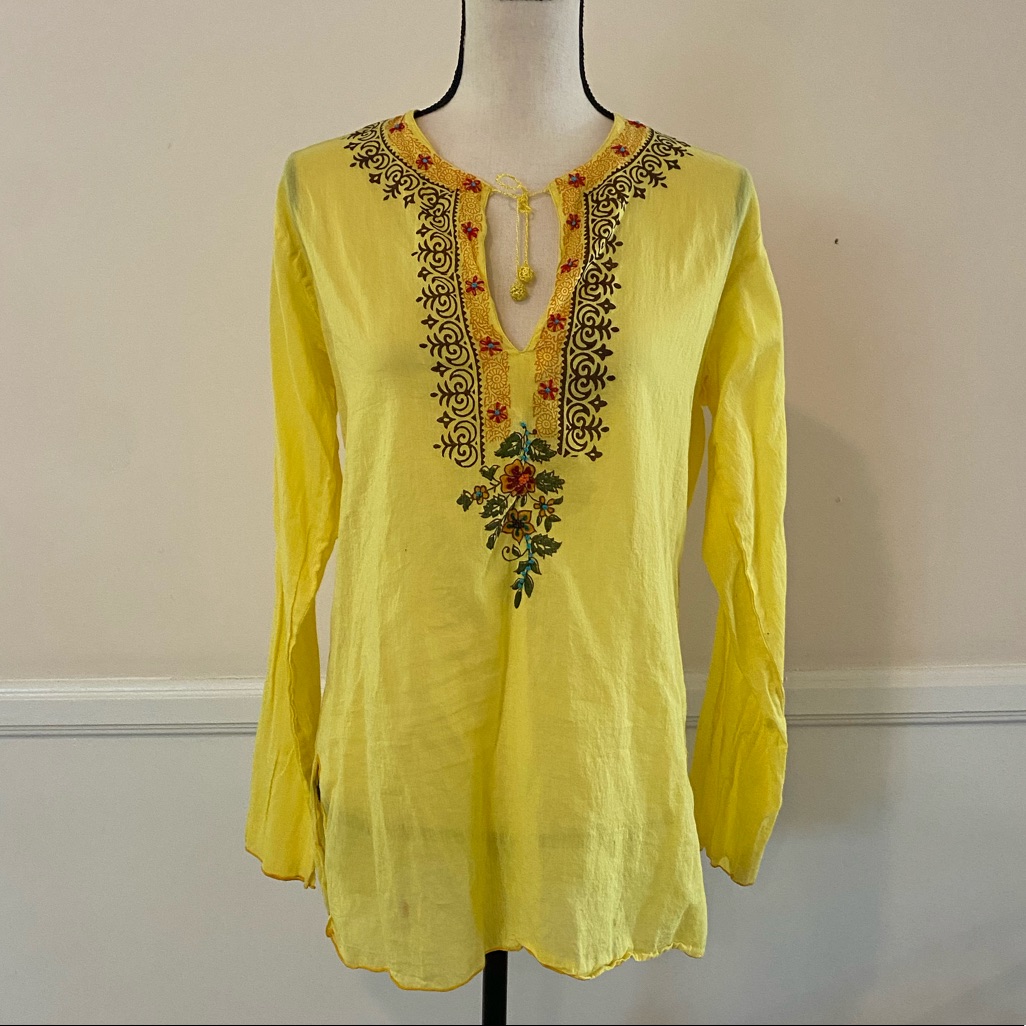 Yellow Patterned Blouse